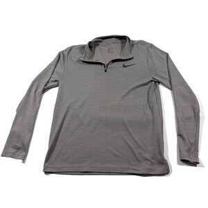 Nike Shirt Mens Gray Superset Court Tennis Golf 1/4 Zip Sweatshirt AR3716-056 M